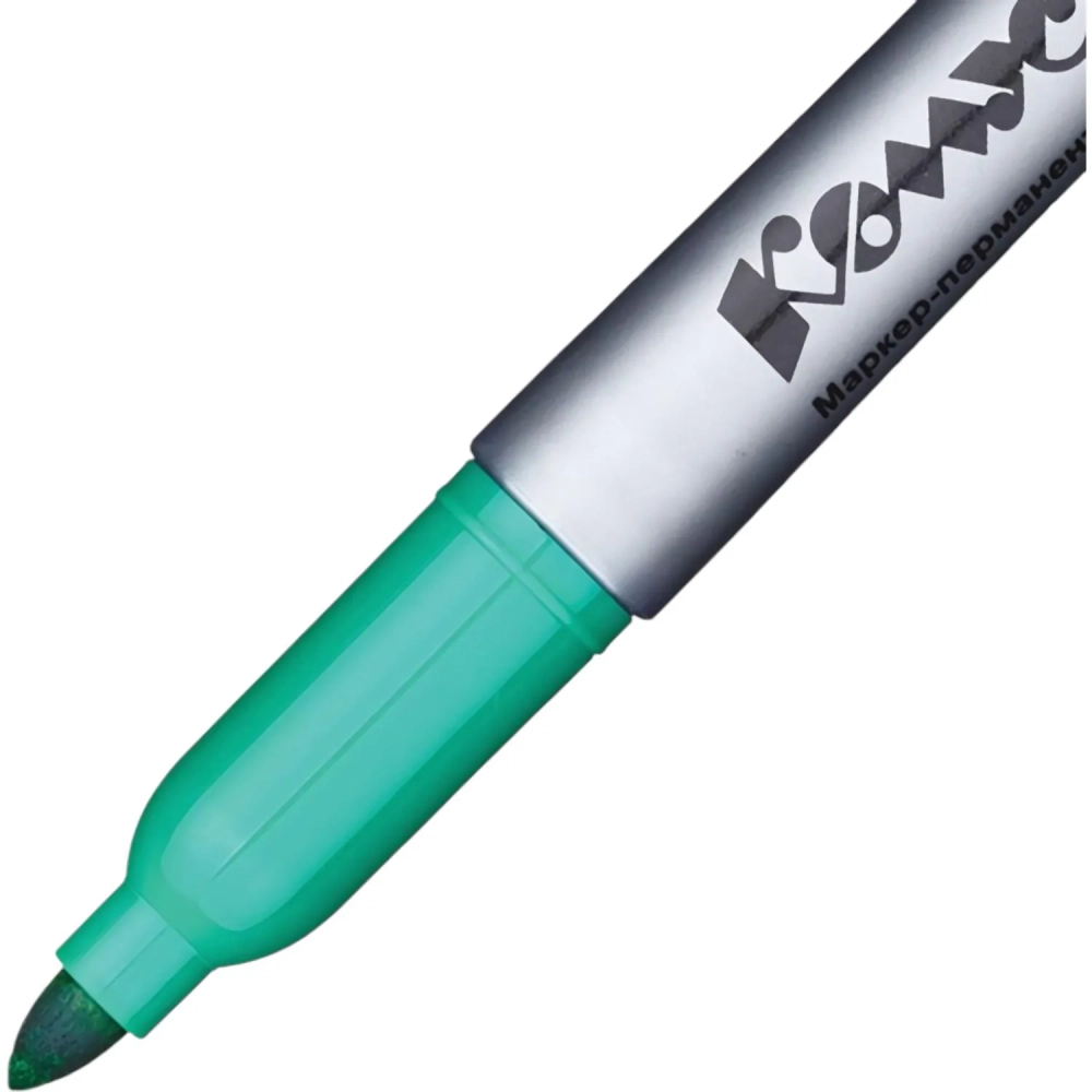 Маркер перманентный КОМУС PY2304 зеленый 1-4мм круглый наконечник