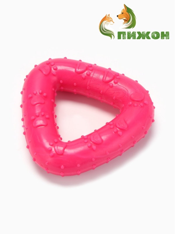 Игрушка жевательная суперпрочная "Магический треугольник", розовая