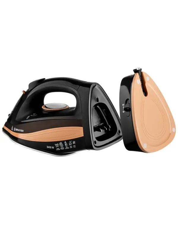 Утюг паровой BRAYER 4010BR, 2400 Вт, керамическая подошва, 320 мл, беспроводной, коричневый