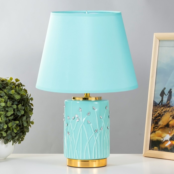 Настольная лампа Амелия E14 40Вт лазурный 24х24х37 см RISALUX Настольная лампа Амелия E14 40Вт лазурный 24х24х37 см RISALUX