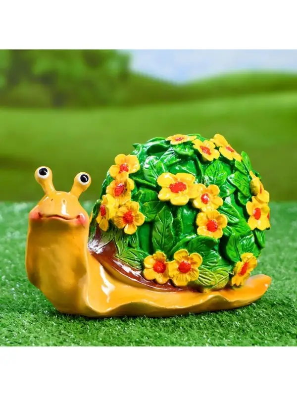 Садовая фигура из полистоуна &laquo;Улитка резная&raquo;, 20&times;11&times;12 см