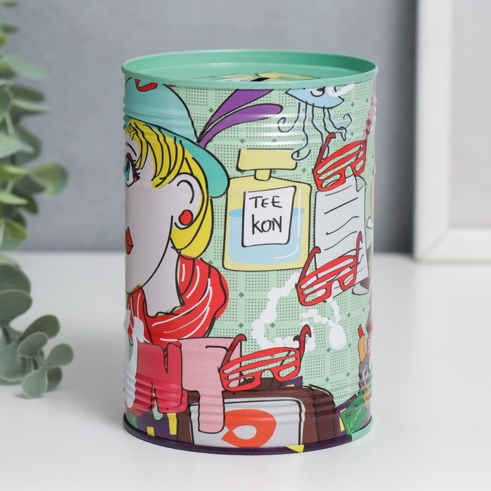 Копилка металл банка Копилка металл банка "Родственники" МИКС 12,5х8,5х8,5 см