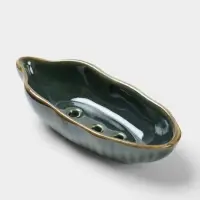 Мыльница &laquo;Листочек&raquo;, 11&times;4&times;2.5 см, керамика, зелёная
