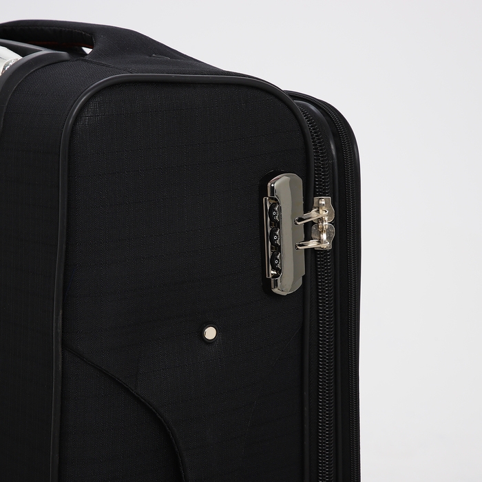 Чемодан средний 52 л (M), отдел на молнии, кодовый замок, с расширением, цвет чёрный Чемодан средний 52 л (M), отдел на молнии, кодовый замок, с расширением, цвет чёрный