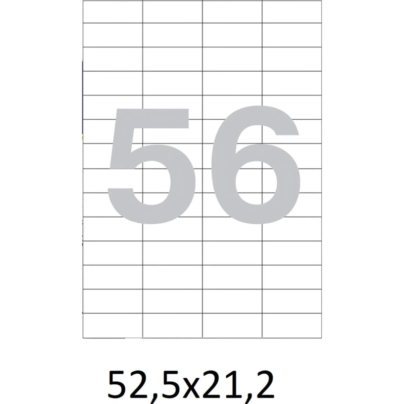 Этикетки самоклеящиеся  52,5х21,2 мм, 56 шт. на лист.А4 100л
