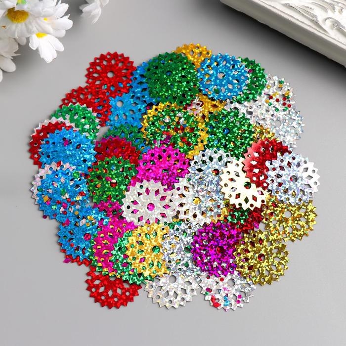 Декор для творчества набор Декор для творчества набор "Снежинки" 30 грамм 12,5х11 см