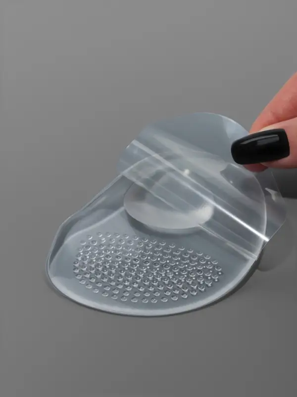 Полустельки для обуви, с протектором, на клеевой основе, силиконовые, 10.5&times;6.5 см, пара, прозрачные