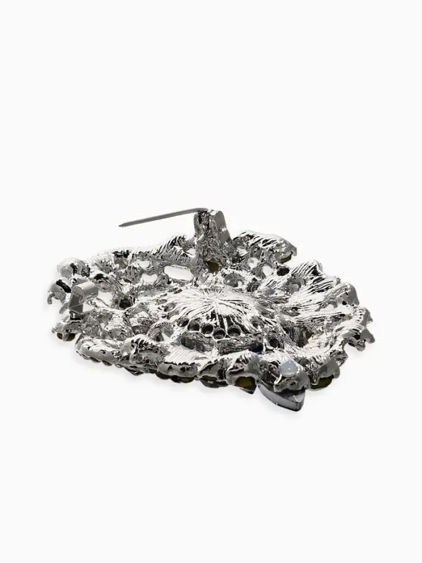 Брошь &laquo;Императрица&raquo;, самоцветная, цветная в серебре