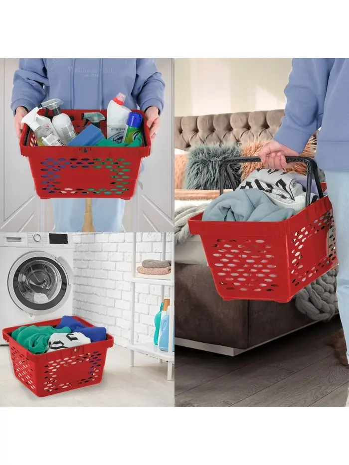 Корзина покупательская пластиковая 28 л, 51.5&times;34&times;26 см, красная