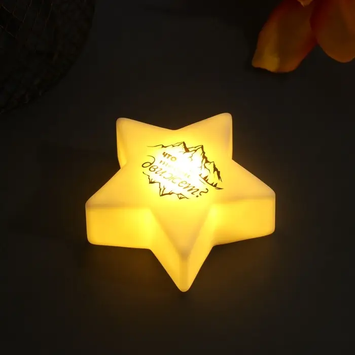 Фигурка световая RISALUX &laquo;Звезда. Гора&raquo;, LED-ночник, 3xLR1130, 7&times;7&times;2.5 см