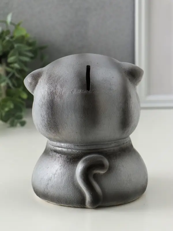 Копилка Копилка "Кот Дзен" серый, 16х14х14,5 см