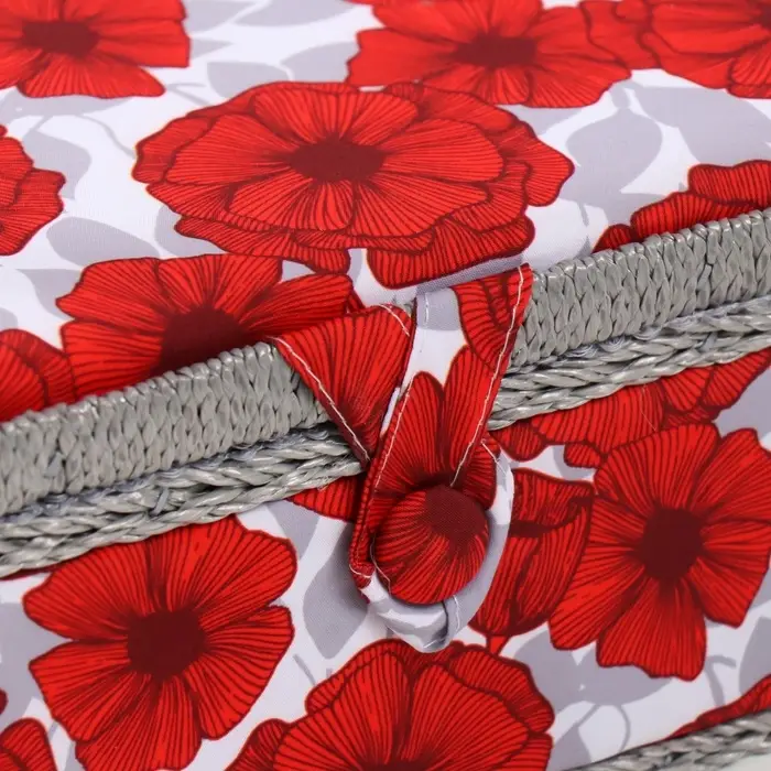 Шкатулка для рукоделия и шитья &laquo;Красные маки на белом&raquo;, хранение ниток, иголок, мелочи, 24&times;16&times;11 см