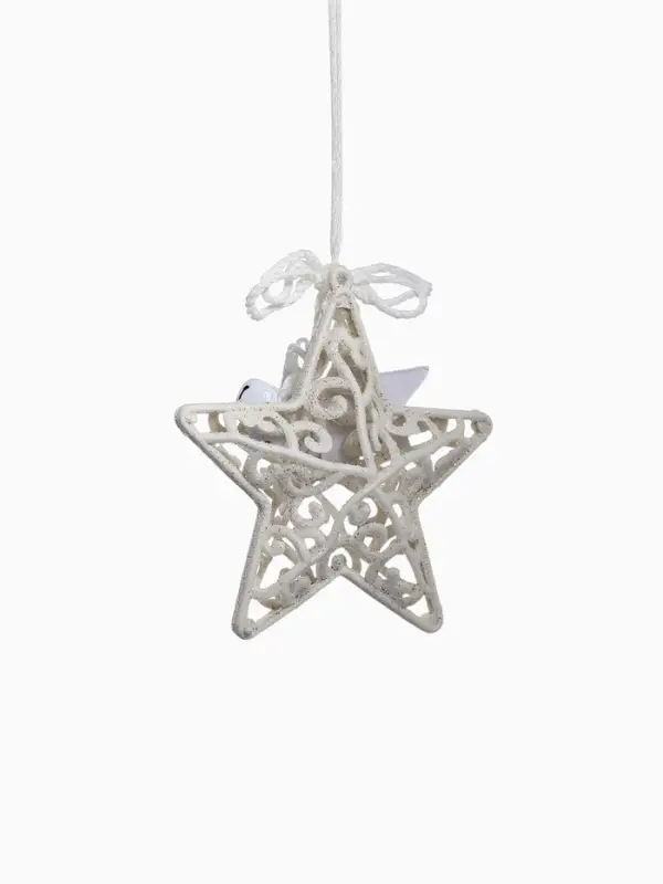 Ёлочная игрушка &laquo;Зимнее волшебство. Звезда в кружевах&raquo; пластик, 10&times;10 см, белый