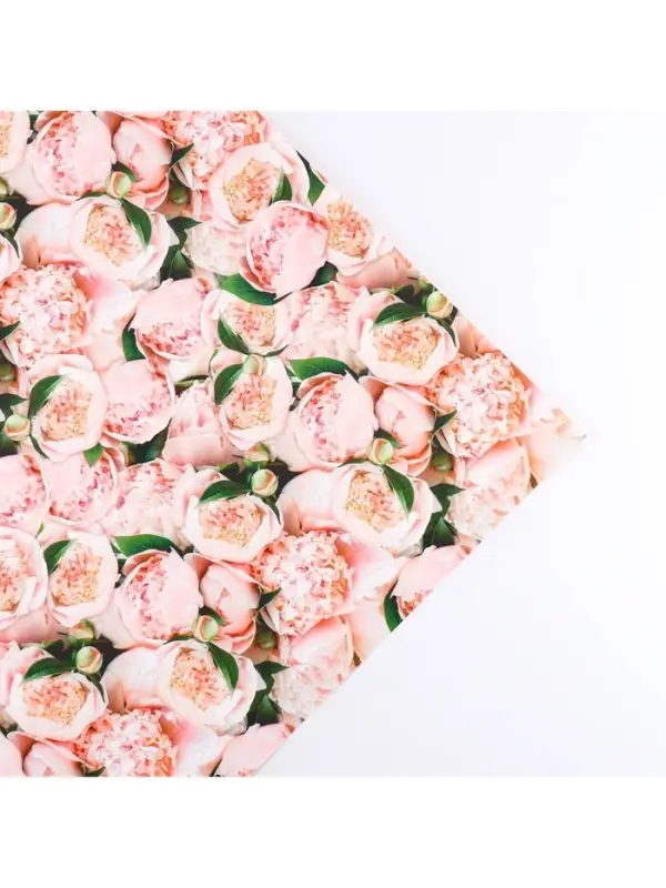 Бумага упаковочная двухсторонняя крафтовая &laquo;Цветы&raquo;, 70&times;100 см