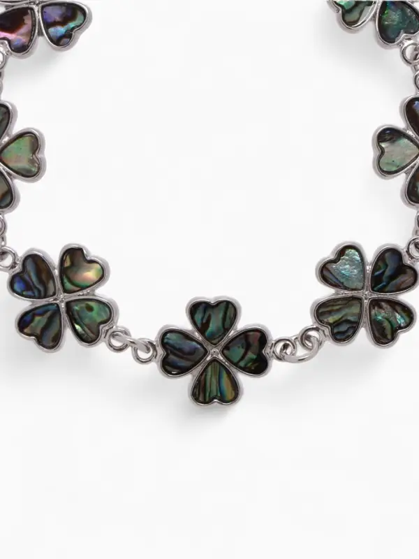 Браслет цепочка &laquo;Галиотис. Клевер&raquo;, L=17 см, + удлинитель 5 см, цвет серебро, разноцветный