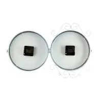 Часы настенные двусторонние, на подвесе WELCOME, d=23 см, 47&times;31 см, 2хАА, белые