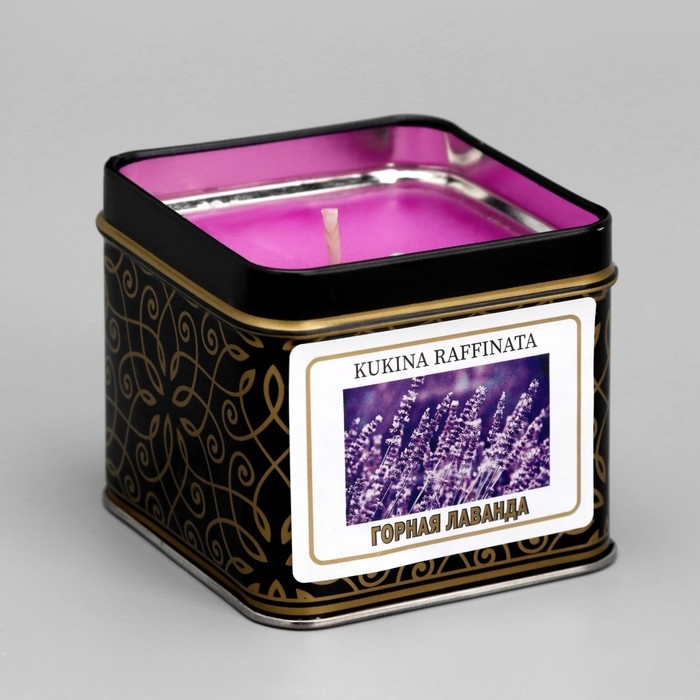 Свечи ароматические в жестяной банке  Свечи ароматические в жестяной банке "Горная лаванда"
