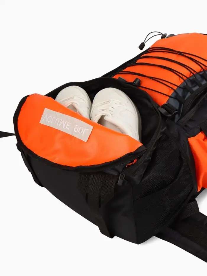 Рюкзак туристический, 90 литров, 6 наружных карманов, шнуровка, оранжевый