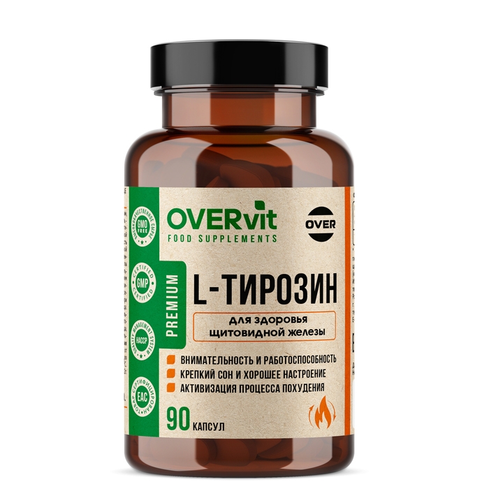 L-тирозин OVERvit, 90 капсул L-тирозин OVERvit, 90 капсул