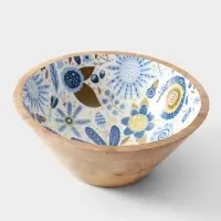 Салатник &laquo;Васильки&raquo;, 25&times;25&times;10 см, дерево манго