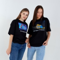Футболка «Kiss me» Принцессы oversize, цвет чёрный