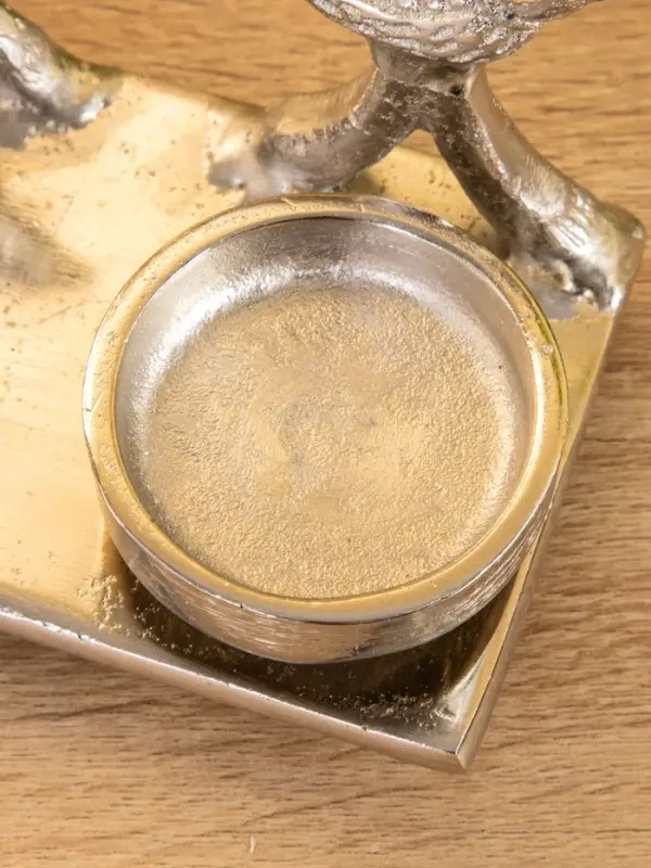 Подсвечник на 4 свечи "Птенцы" алюминий 32,5х9х7 см