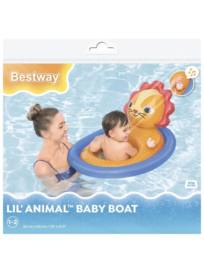 Круг для плавания &laquo;Зверюшки&raquo;, с сиденьем, от 1-2 лет, Bestway 34180, МИКС