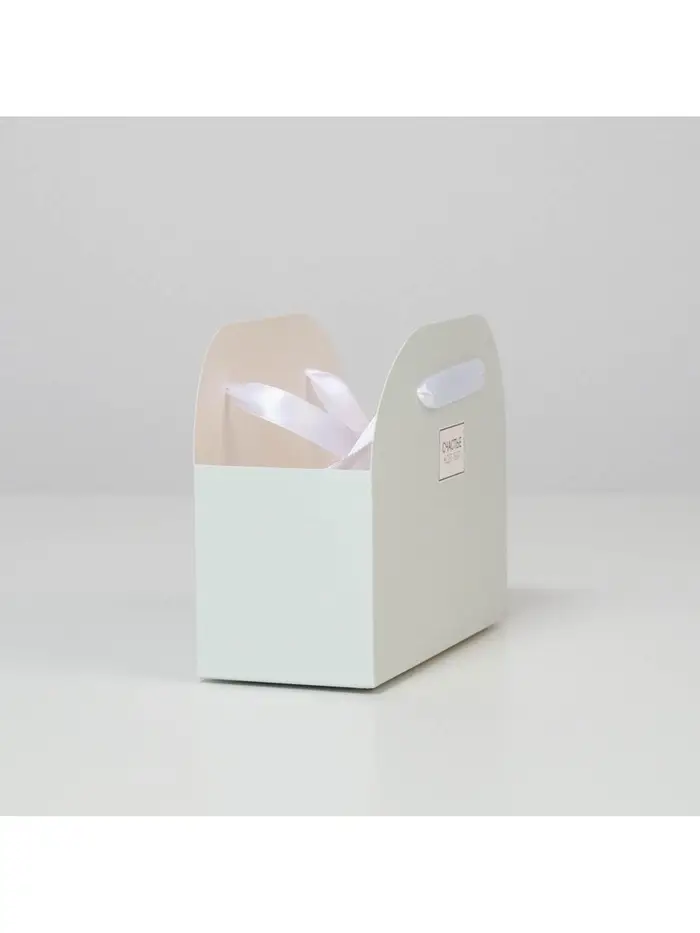 Коробка для цветов складная, мятная &laquo;Счастье ждёт тебя&raquo;, 17&times;13&times;7 см