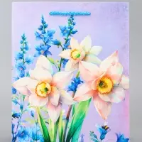 Пакет подарочный ламинированный вертикальный &laquo;Фиолетовое чудо&raquo;, 18&times;22.3&times;10 см