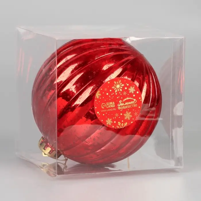 Ёлочный шар &laquo;Винтаж&raquo;, d=11.5 см, полосы, красный
