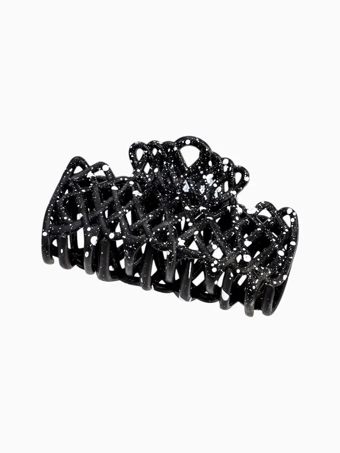 Крабик для волос &laquo;Эфи&raquo;, паутинка, 9 см, чёрный, белый