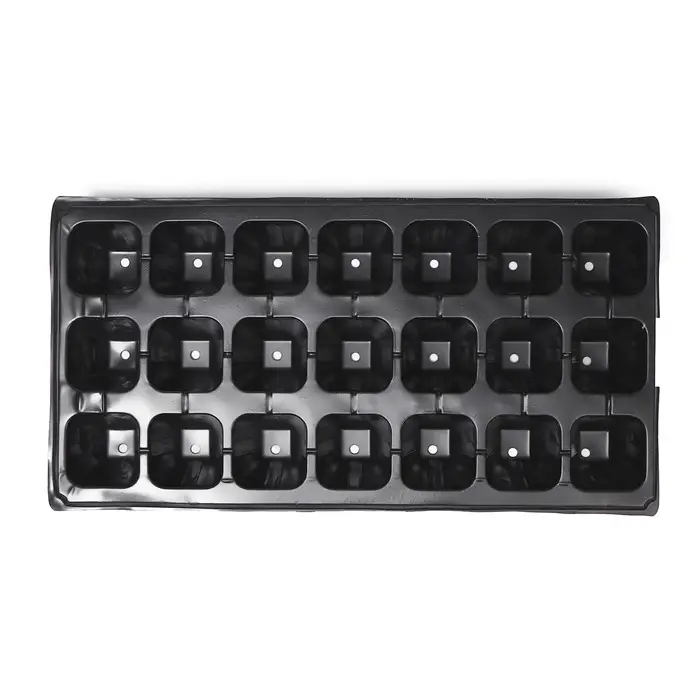 Кассета для рассады, 21 ячейка по 150 мл, пластик, чёрная, 54×28×7 см, Greengo