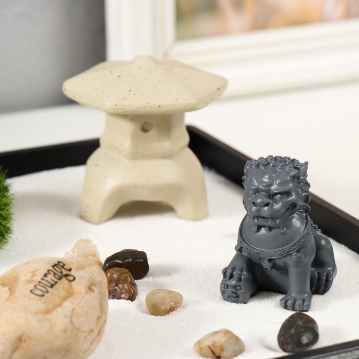 Сад камней Дзен  Сад камней Дзен "Каменный лев" песок 24х24х10,5 см