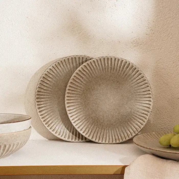 Тарелки SL Home &laquo;Монти&raquo;, d=27 см, набор 2 шт., фарфор, серые