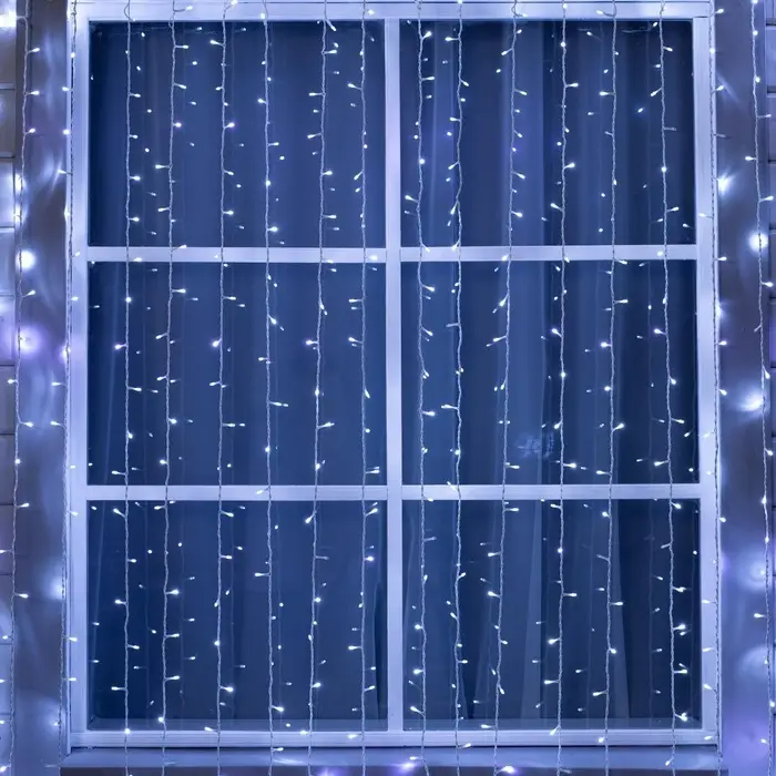 ЗАНАВЕС SPEC. IP44, УМС, Ш:2 м, В:7.4 м, Н.Б. 3W LED-1480/370-220V, мерцание, БЕЛЫЙ