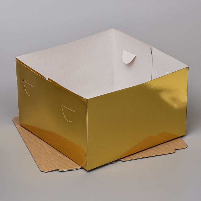 Кондитерская упаковка с окном, золотой, 30 х 30 х 19 см Кондитерская упаковка с окном, золотой, 30 х 30 х 19 см