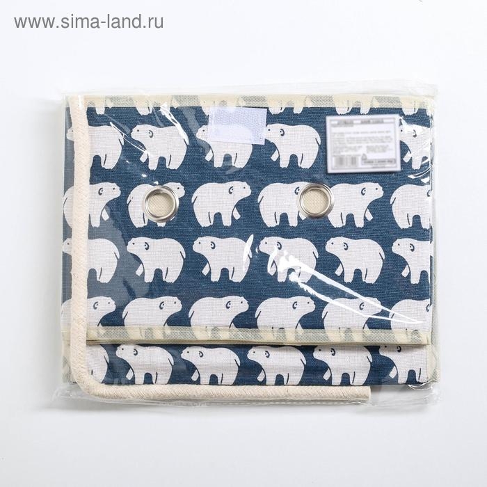 Короб стеллажный для хранения с крышкой &laquo;Северные мишки&raquo;, 25&times;20&times;17 см, цвет синий