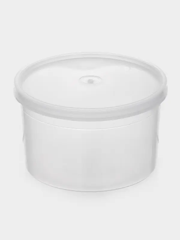 Контейнер пищевой ПластоС, 600 мл, с герметичной крышкой, d=13 см, h=8 см, пластик, прозрачный Контейнер пищевой ПластоС, 600 мл, с герметичной крышкой, d=13 см, h=8 см, пластик, прозрачный