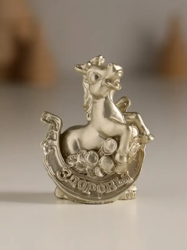 Сувенир полистоун Сувенир полистоун "Коник с подковой и пожеланием" МИКС 5,5х4х3 см