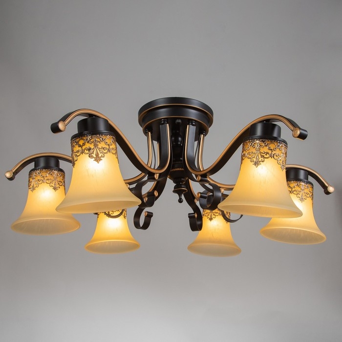 Люстра Люстра "Барселона" 6хЕ27 40Вт черно-золотой 72х72х26 см BayerLux