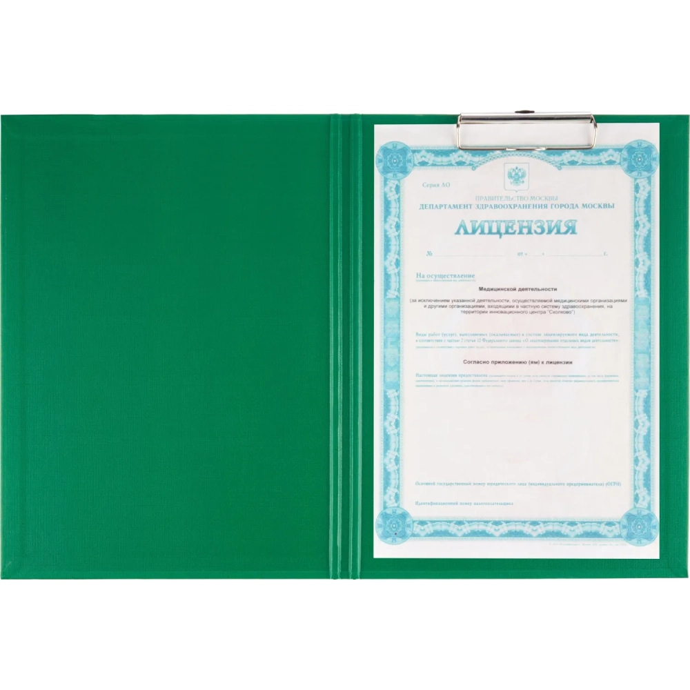 Папка-планшет д/бумаг Attache A4 зеленый с верхней створкой