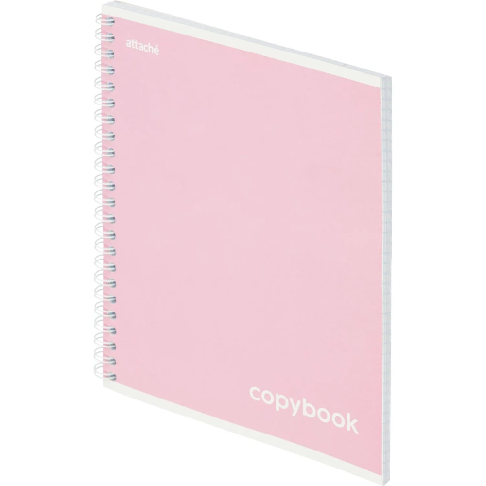 Тетрадь общая А5 80л Attache Акварель гребень картон розовый