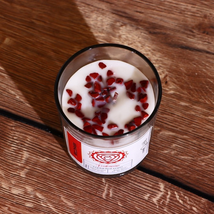 Свеча соевая  Свеча соевая "7 чакр" с кристаллами, 200 гр, Муладхара