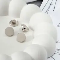 Пуговицы на ножке, металлические, d=11 мм, набор 10 шт., глянцевые, цвет серебряный