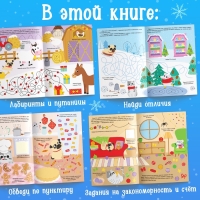 Многоразовая книга с маркером «Пиши-стирай. Зимние игры и задания», 12 стр.