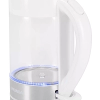 Чайник HYK-G9990 1,5л 2000Вт белый (стекло)
