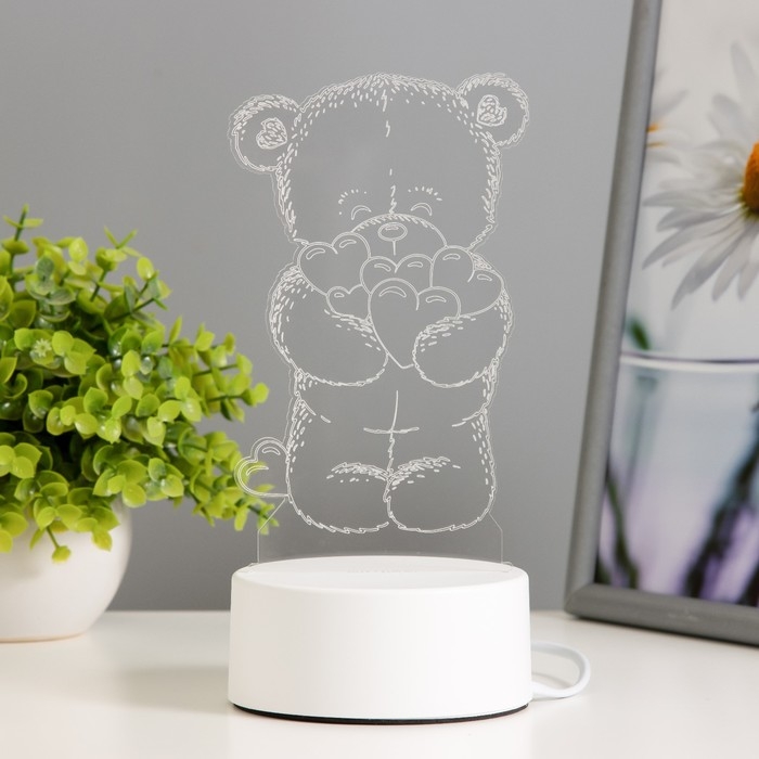 Светильник  Светильник "Мишутка" LED RGB от сети 9,5х9,5х16 см RISALUX