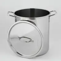 Кастрюля Катунь &laquo;Общепит&raquo;, 20 л, d=30 см, h=33 см, с крышкой, капсульное дно, индукция, нержавеющая сталь, хромированная