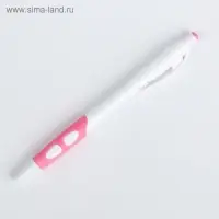 Ручка шариковая, 0.5 мм, стержень синий, корпус белый с резиновым держателем, МИКС