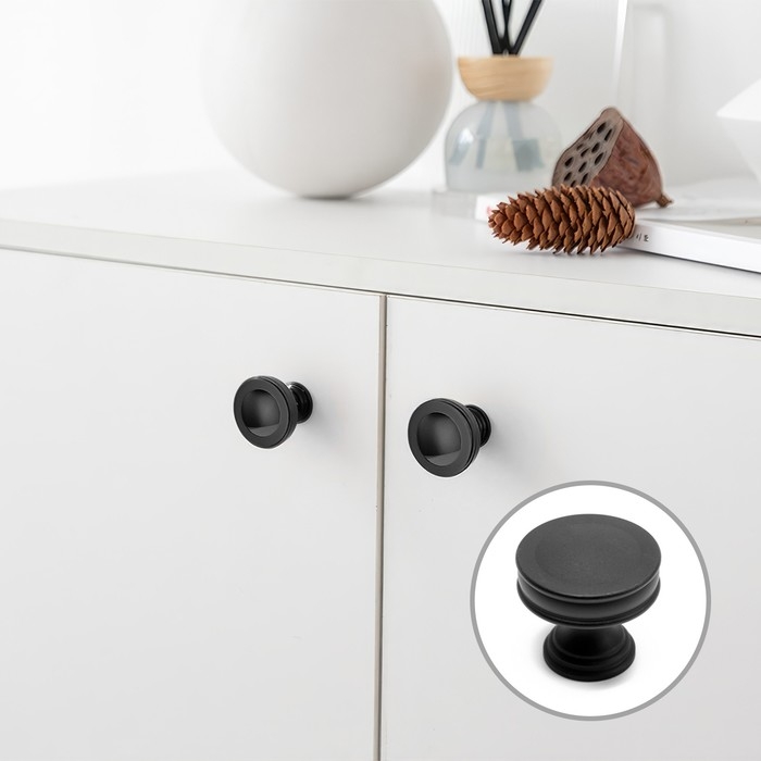 Ручка-кнопка CAPPIO PK324, d=30 мм, цвет черный, 8 шт. Ручка-кнопка CAPPIO PK324, d=30 мм, цвет черный, 8 шт.